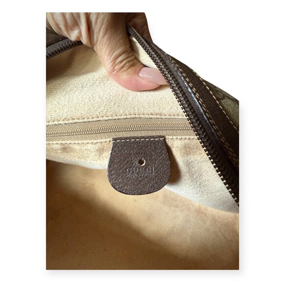 Vintage Gucci GG Supreme Boston Bag | Web Stripe | Dustbag + Strap - Picture 8 of 11